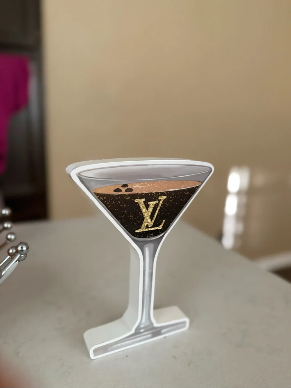 Louis Vuitton 3D wooden martini glass HOME DECOR ACCENT NWT